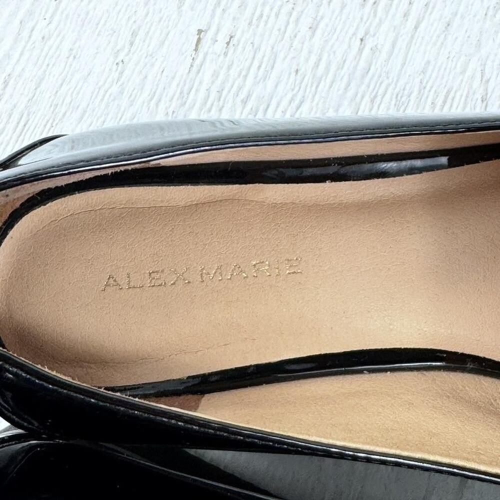 Alex Marie Loafers Womens 9.5 Black Patent Suede Horsebit Lug Platform‎ Flaw - Picture 15 of 16